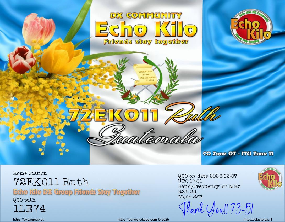 eQSL 72EK011 Mrs. Ruth